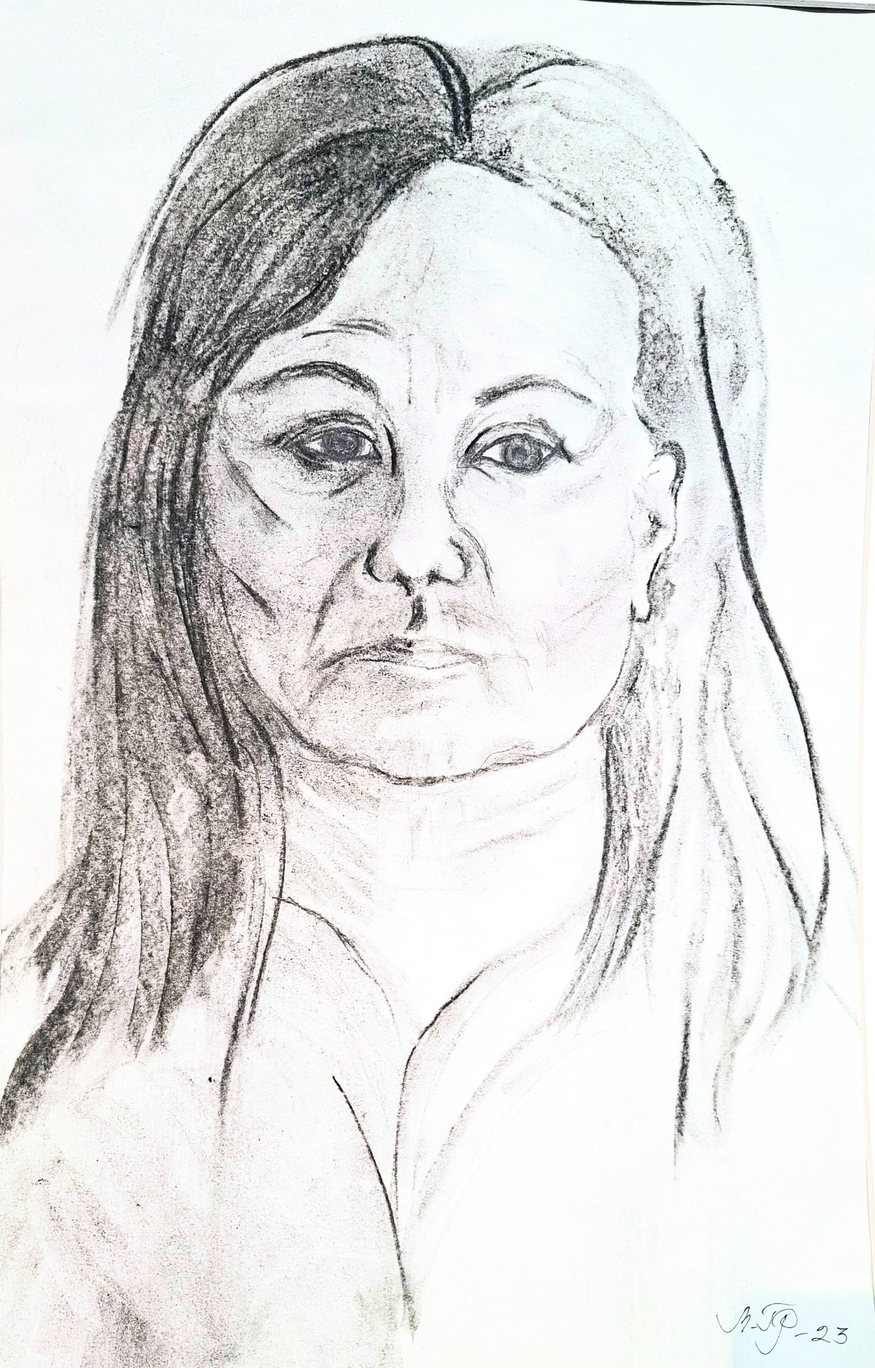 Oma kuva, (hiilityö v 2023, Marja-Terttu)